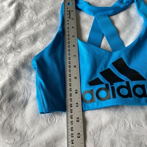 Adidas Women's Blue Sports Bra Logo Racerback - Picture 10 of 12